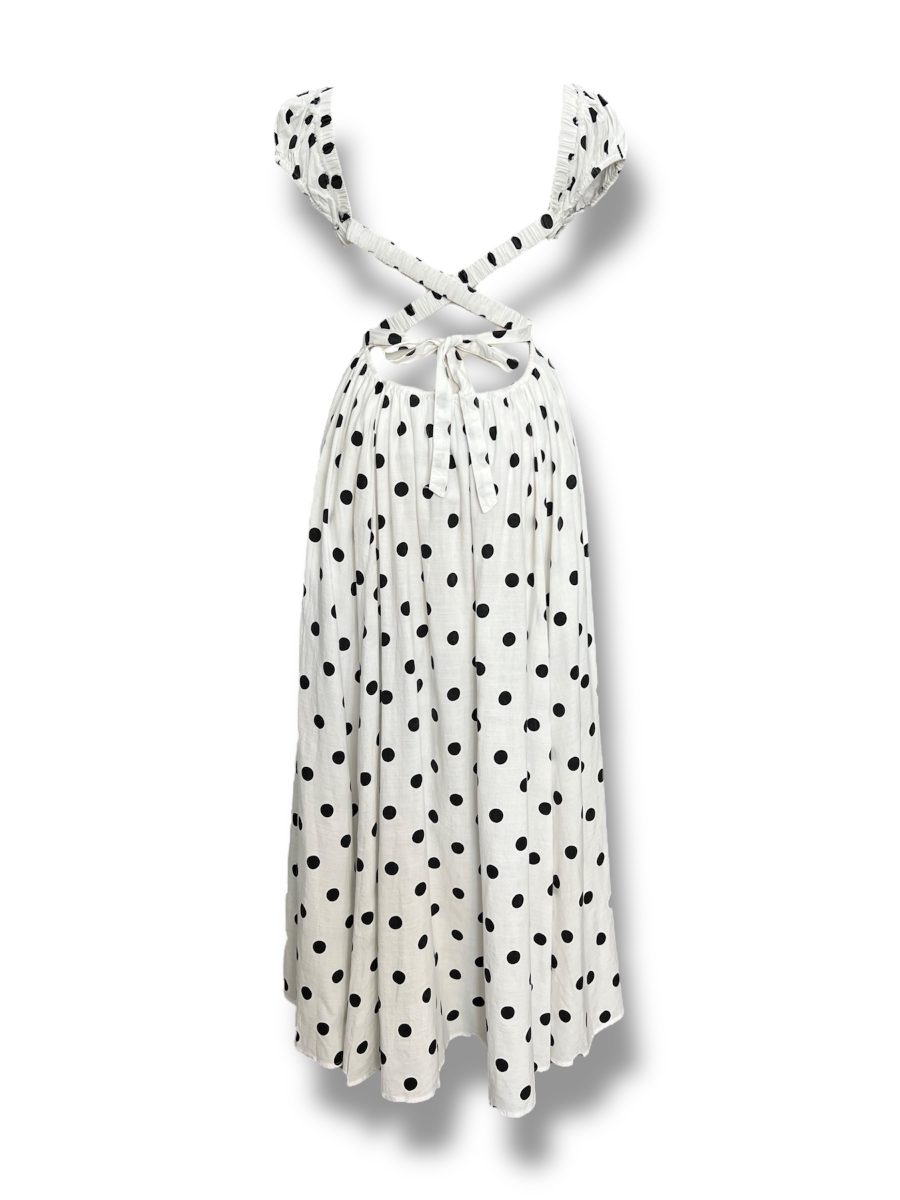 Vestido blanco polka dots negro - Image 2